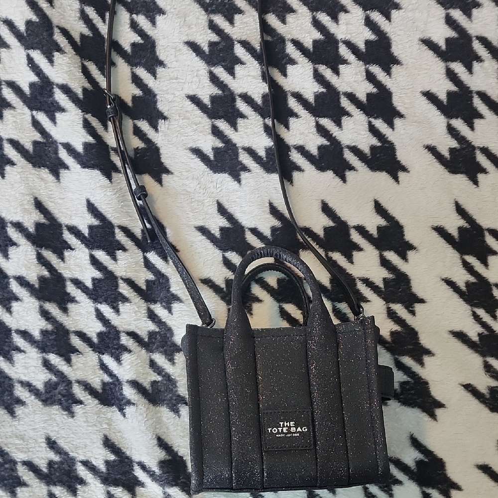 Marc Jacobs Mini Black Glitter Tote Bag - Picture 9 of 10